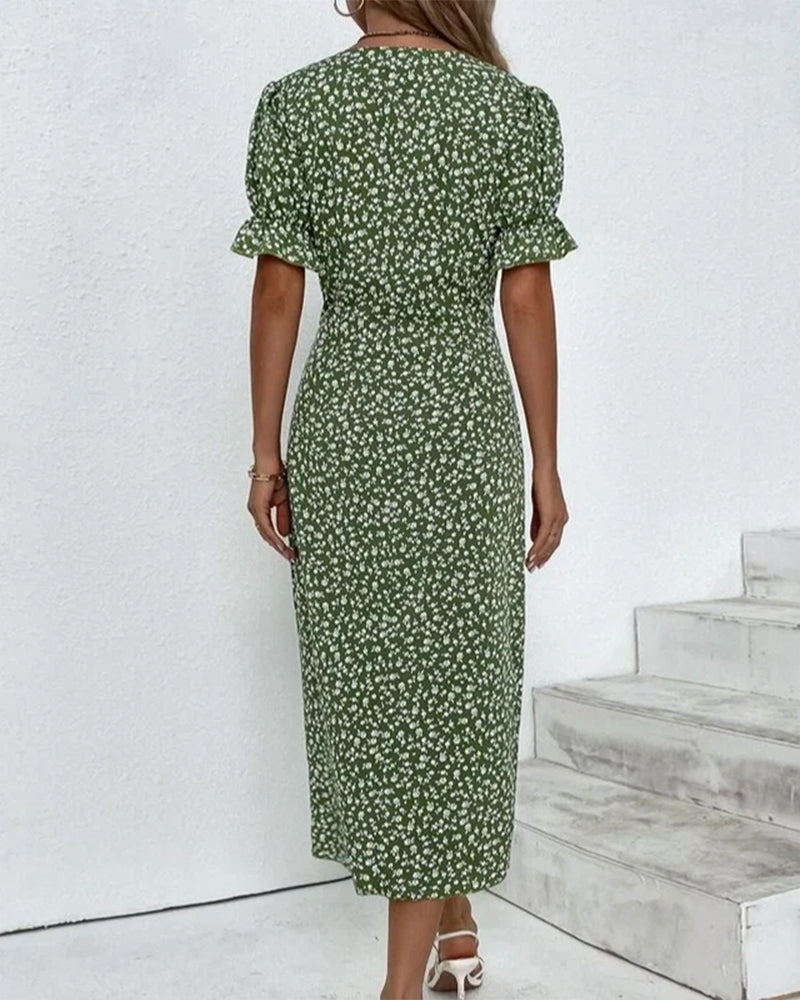 Annabelle™ - Short Sleeve Floral Print Dress