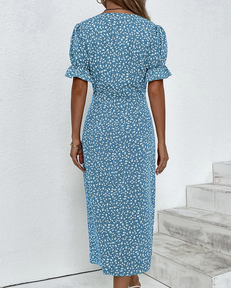 Annabelle™ - Short Sleeve Floral Print Dress