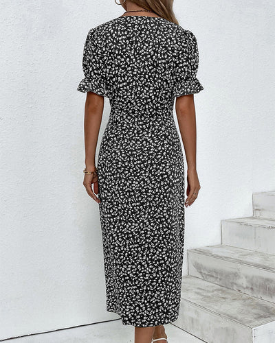 Annabelle™ - Short Sleeve Floral Print Dress