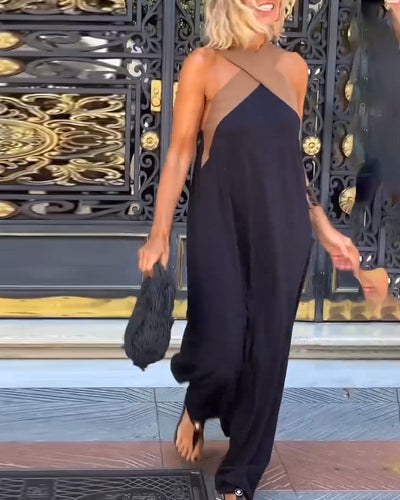 Ester™ - Elegant Maxi Dress with Cross Back