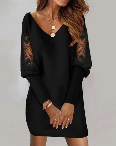 Olivia™ - Elegant Long Sleeve Patchwork Dress