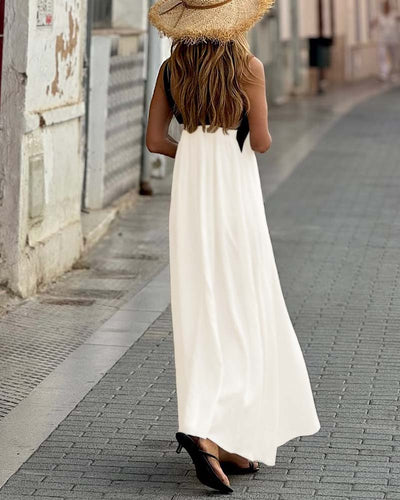 Ester™ - Elegant Maxi Dress with Cross Back