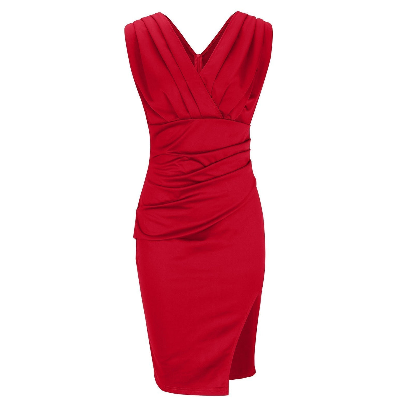 Kyla™ - Fitted dress with V-neckline and Slit