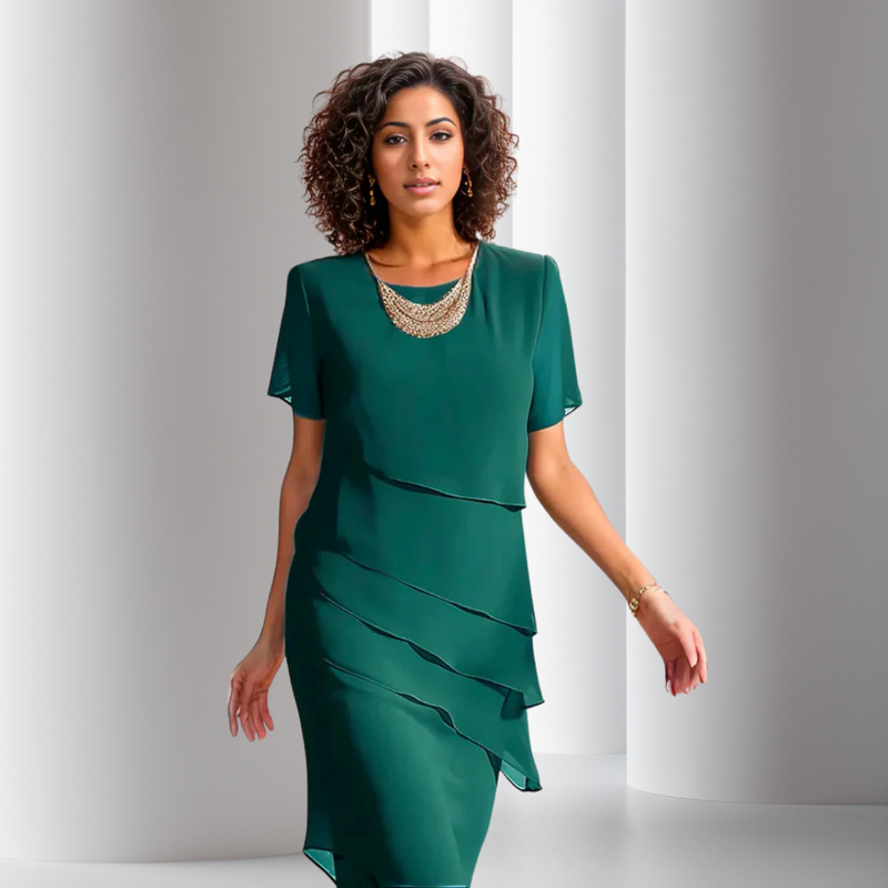 Esmeralda™ - Pleated Chiffon Dress
