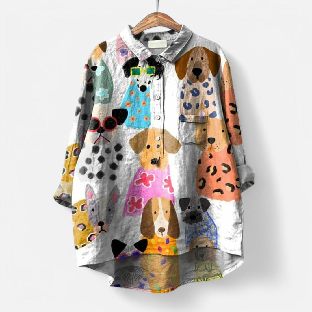 Isadora™ - Trendy Blouse with Art Print