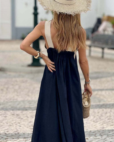 Ester™ - Elegant Maxi Dress with Cross Back