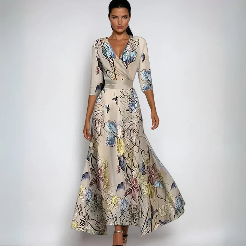 Georgina™ - Maxi Wrap Dress with Flowers