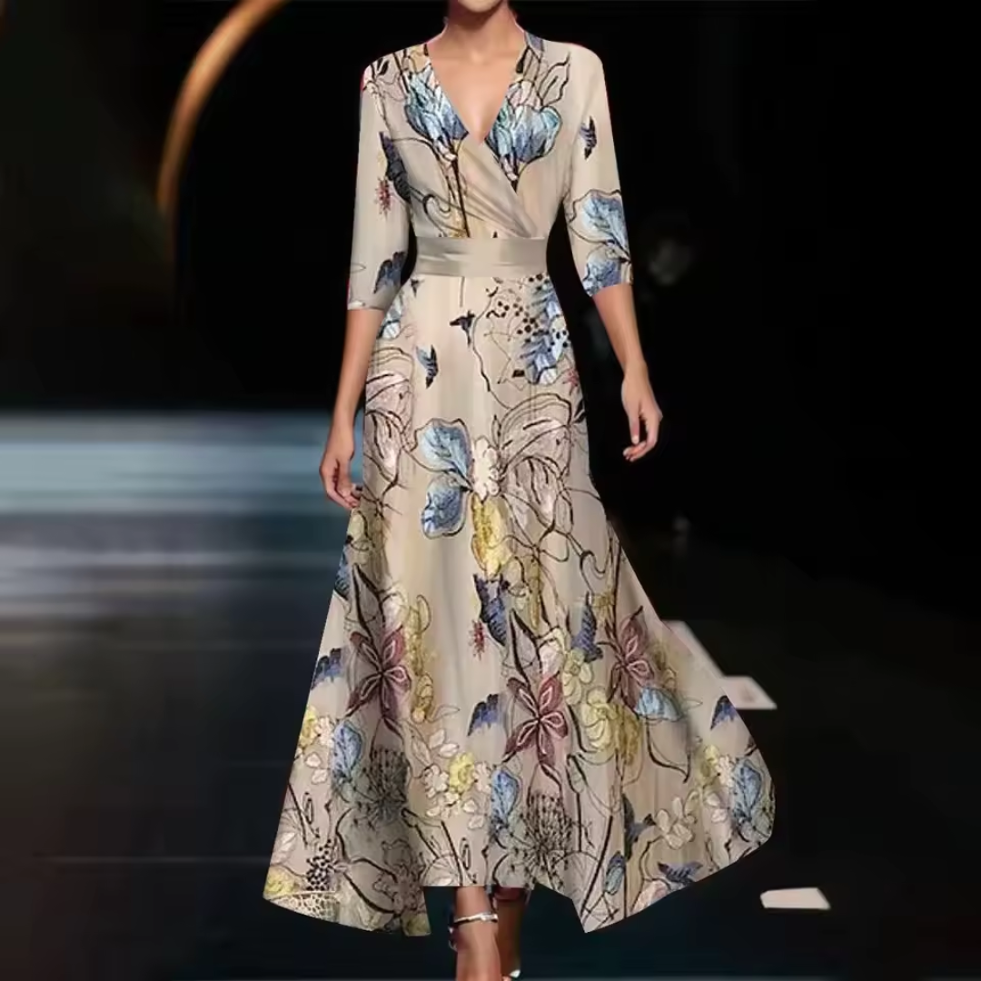 Amelia™ - Elegant Floral Wrap Dress