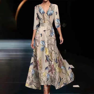 Amelia™ - Elegant Floral Wrap Dress