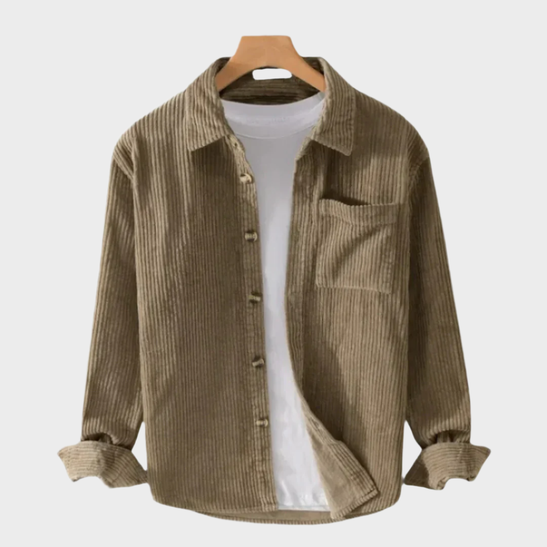 Simon™ -  Casual Corduroy Long Sleeve Shirt