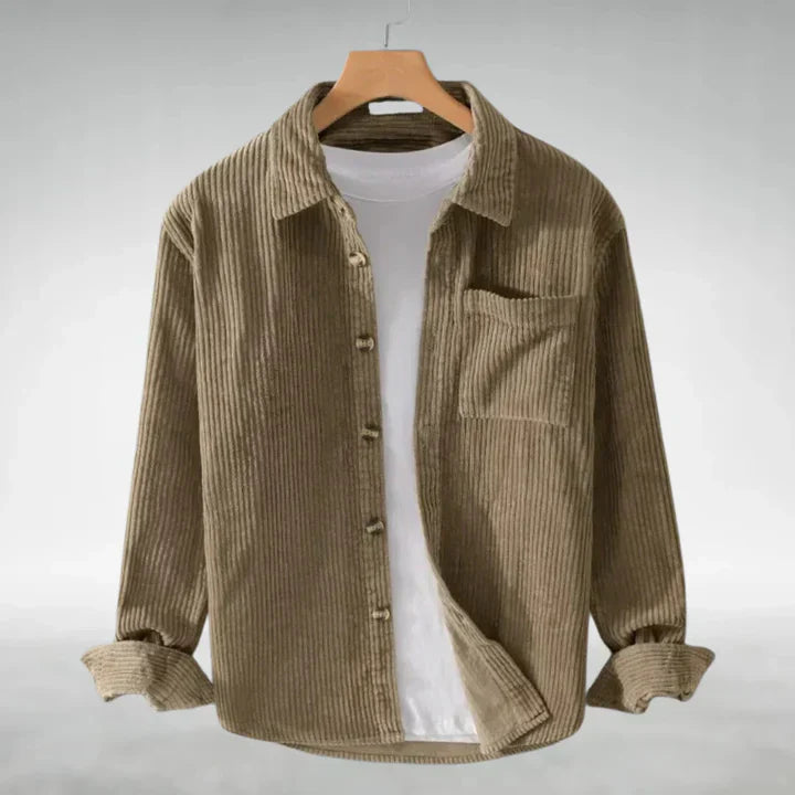 Simon™ -  Casual Corduroy Long Sleeve Shirt