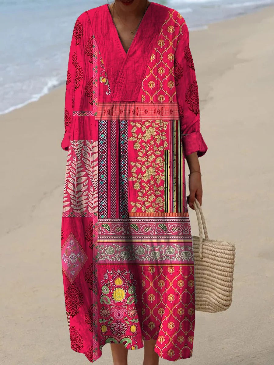 Grace™ - Vintage Dress with Ethnic Print