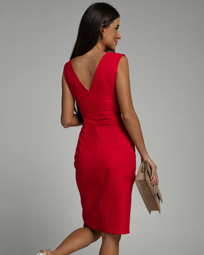 Kyla™ - Fitted dress with V-neckline and Slit