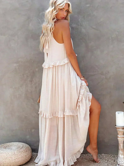 Athena™ - Halter Ruffle Maxi Dress