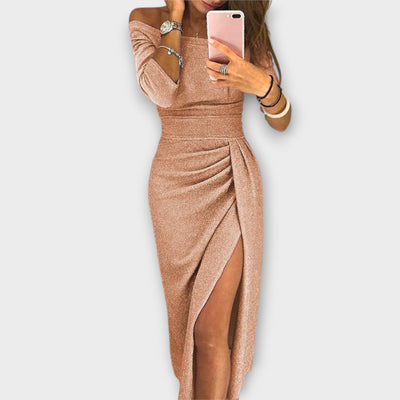 Elspeth™ - Chic Off-Shoulder Elegance Dress