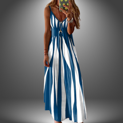 Veronika™ - Casual Long Dress with Deep V-neck