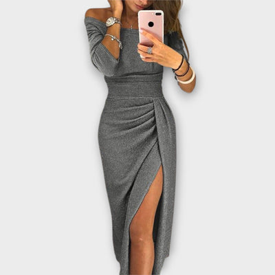 Elspeth™ - Chic Off-Shoulder Elegance Dress