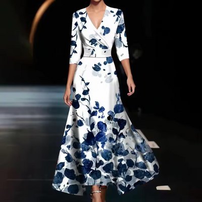 Amelia™ - Elegant Floral Wrap Dress