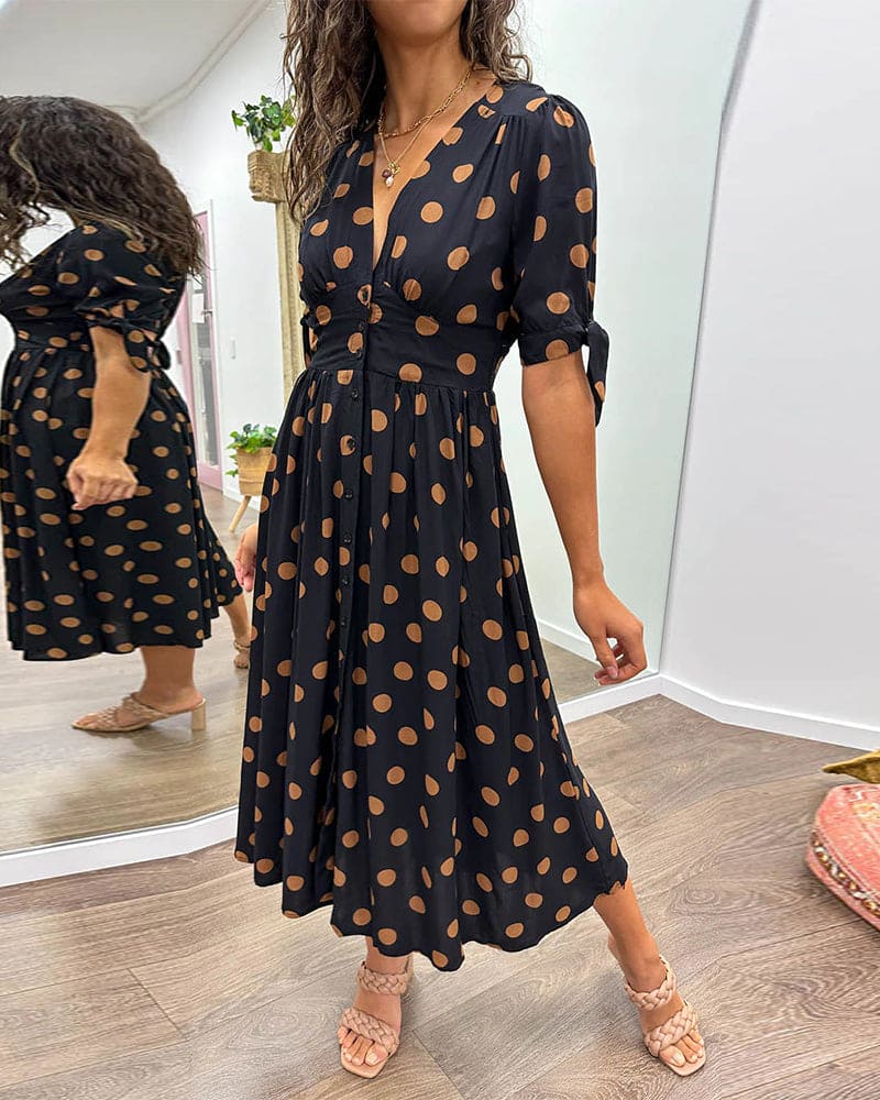 Brooke™ - Chic Polka Dot Dress