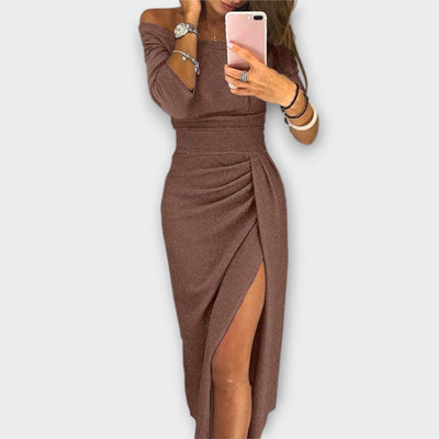 Elspeth™ - Chic Off-Shoulder Elegance Dress