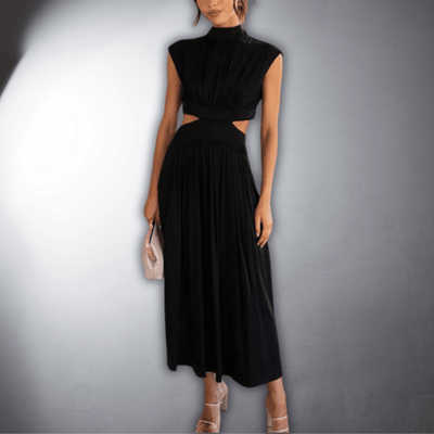 Camilla™ - Pleated and Backless Dress with Cutout