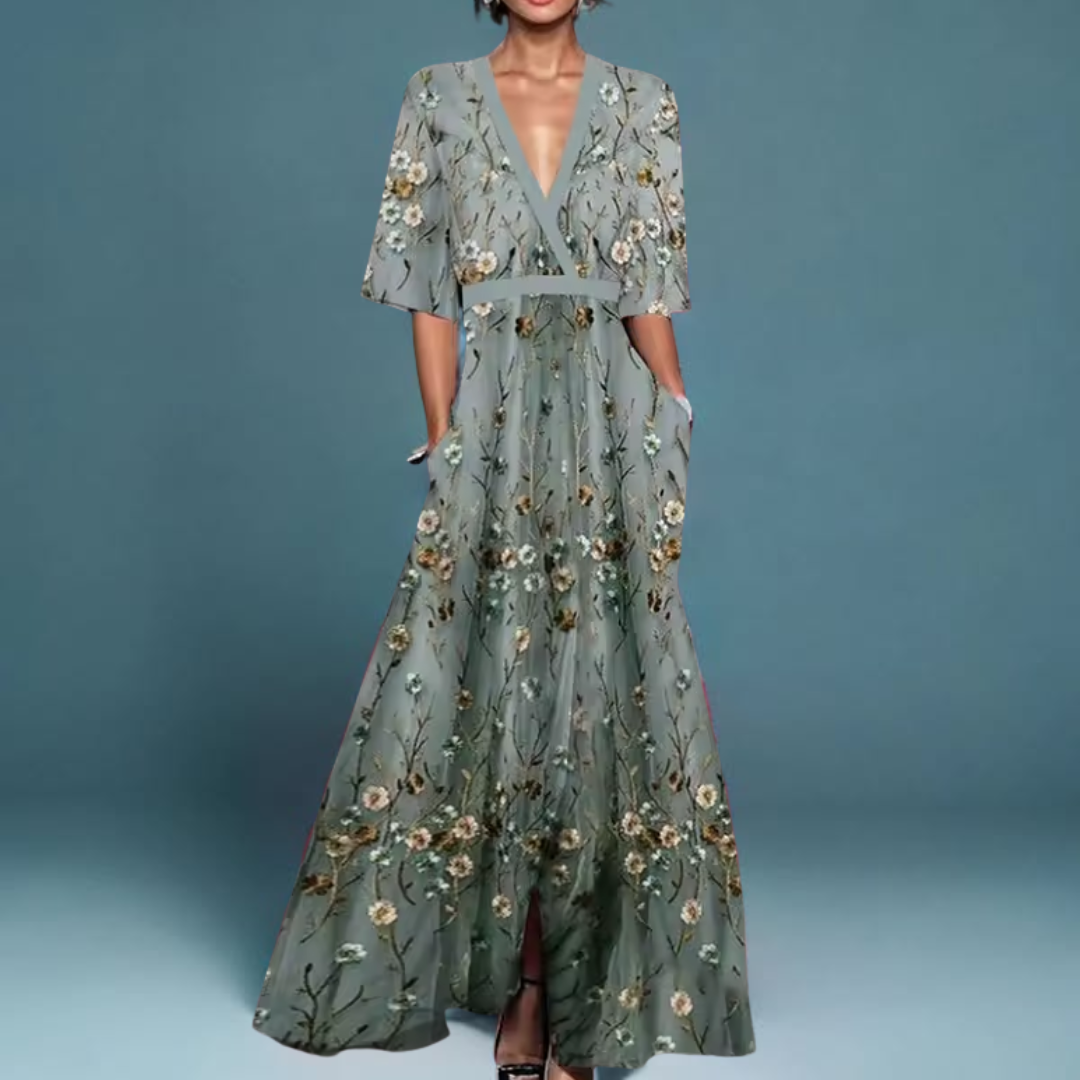 Marielle™  - Elegant Floral Wrap Dress