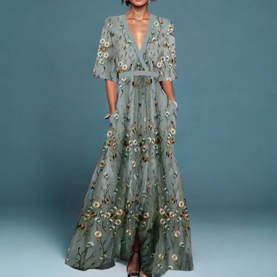 Marielle™  - Elegant Floral Wrap Dress