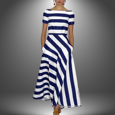 Nika™ - Elegant Striped Long Dress