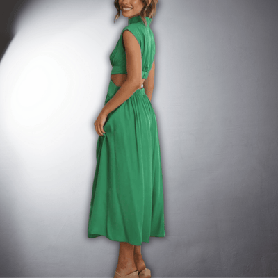 Camilla™ - Pleated and Backless Dress with Cutout