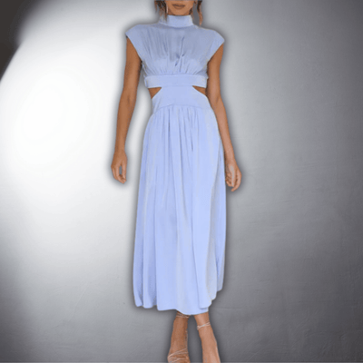 Camilla™ - Pleated and Backless Dress with Cutout