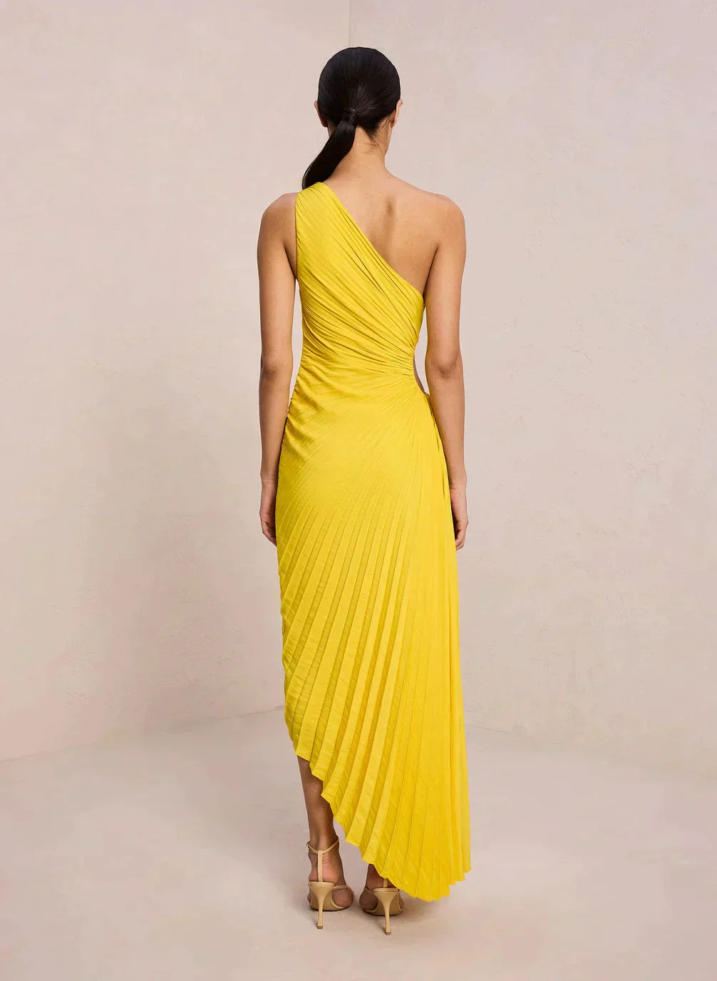 Kristina™ - Asymmetrical Pleated Midi Dress