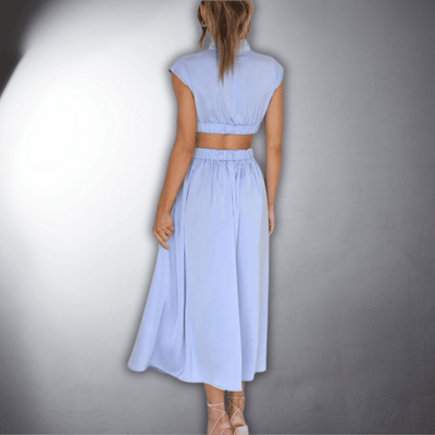 Camilla™ - Pleated and Backless Dress with Cutout