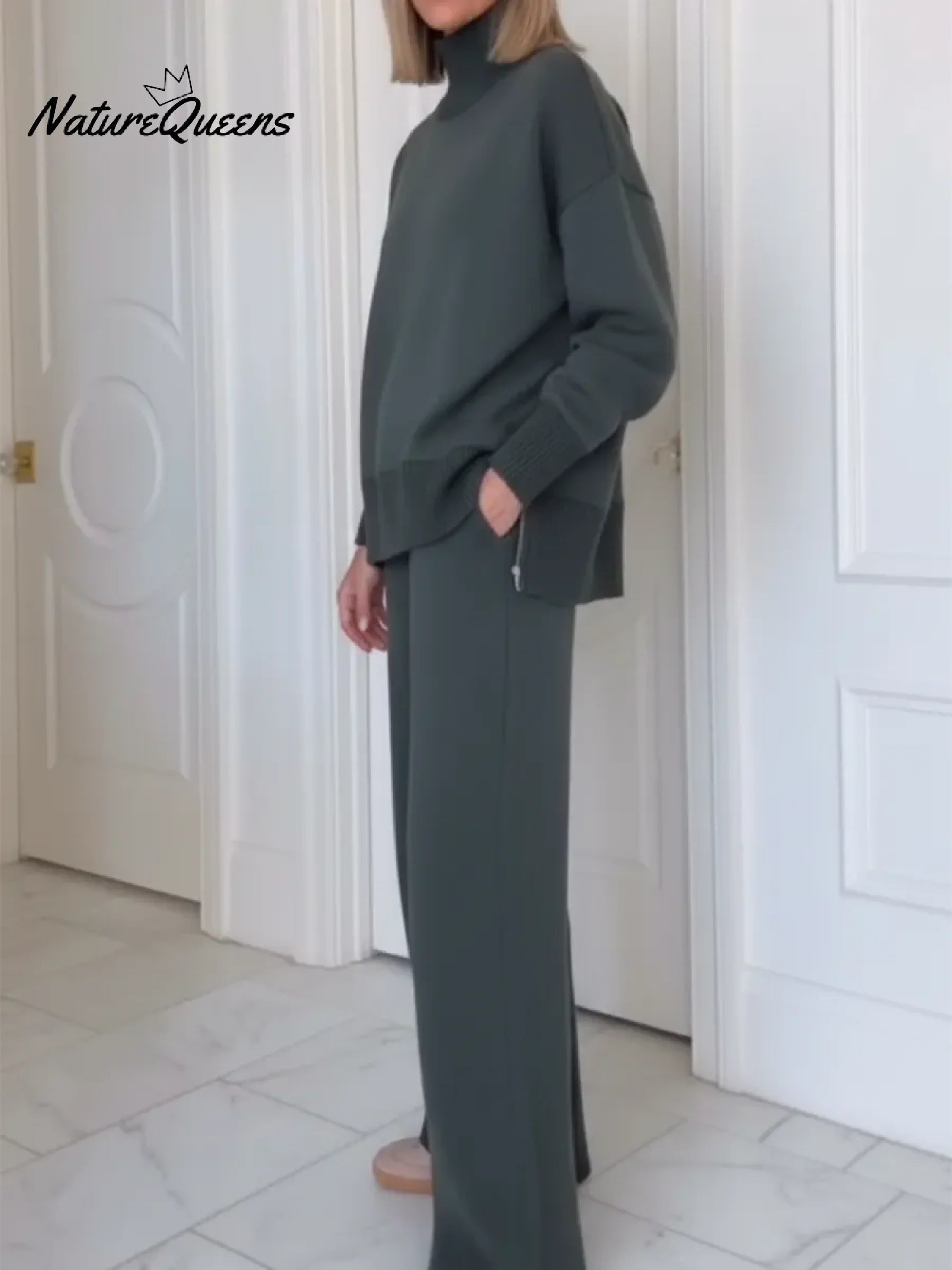 Casual Zip Two-Piece Set