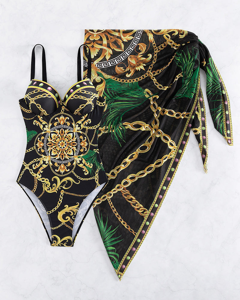 Jamie™ - Push-up One-piece Swimsuit with Skirt