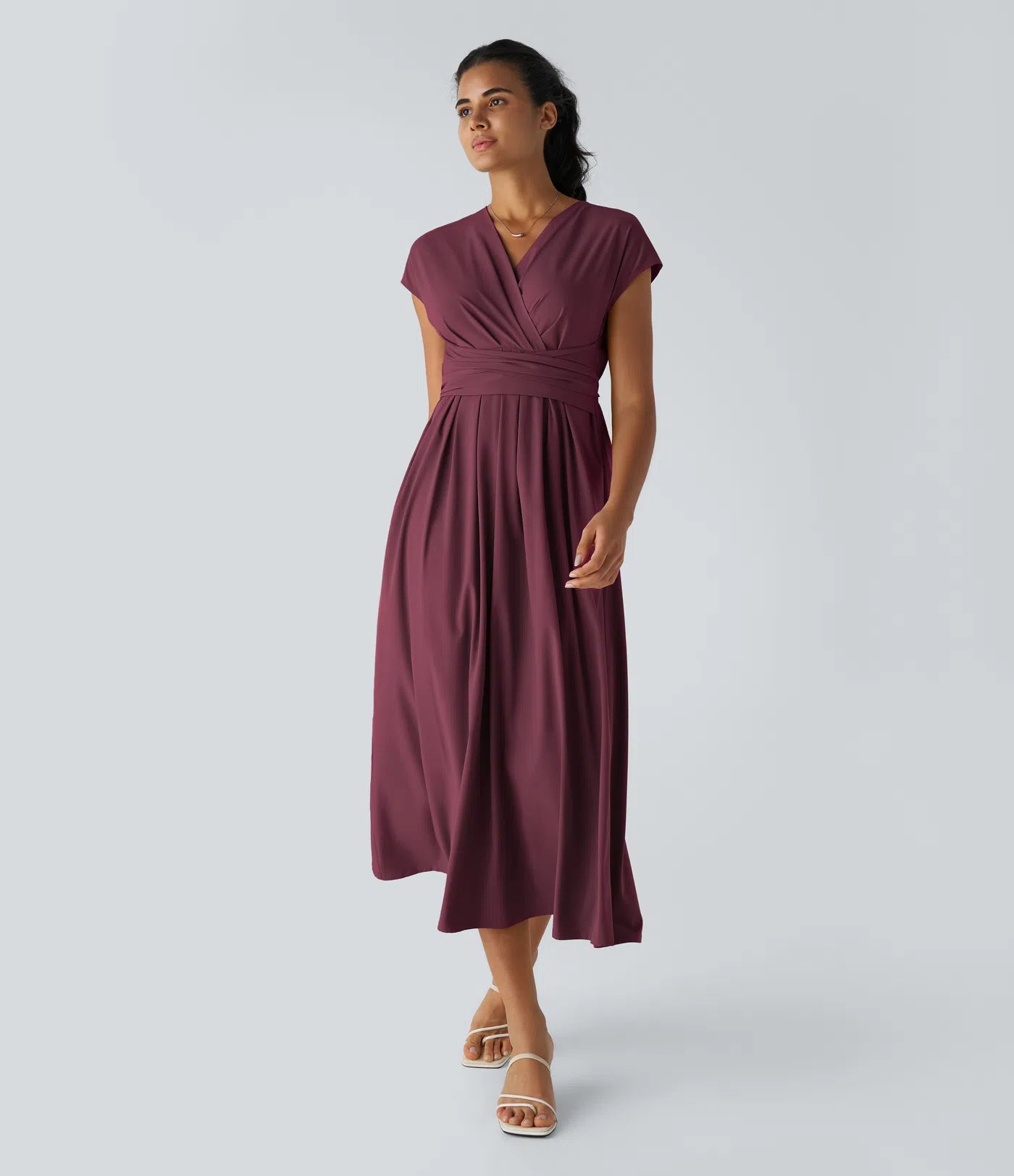 Breezeful™ V-Neck Short Sleeve Pocket Back Tie