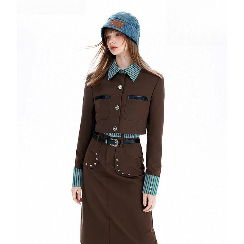 Preppy Suit Skirt Set