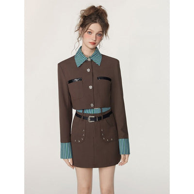 Preppy Suit Skirt Set