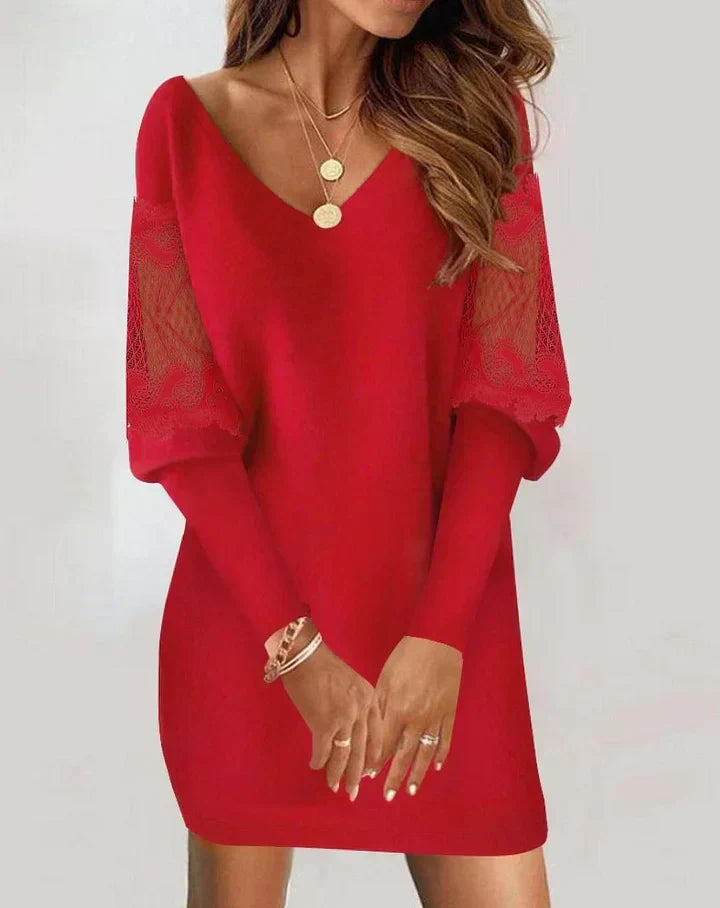 Olivia™ - Elegant Long Sleeve Patchwork Dress