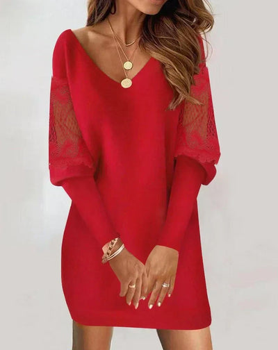 Olivia™ - Elegant Long Sleeve Patchwork Dress