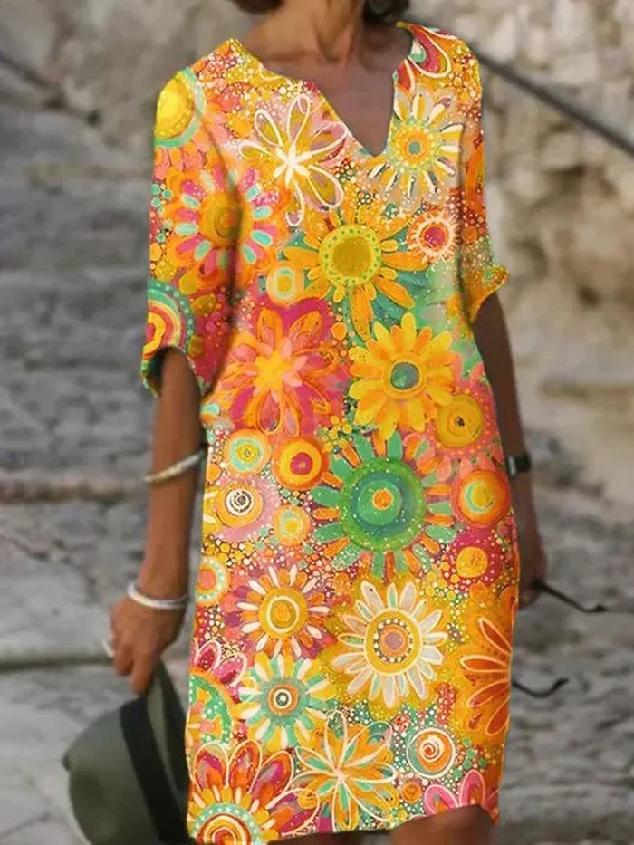 Allison™ - Colourful Floral Printed Dress