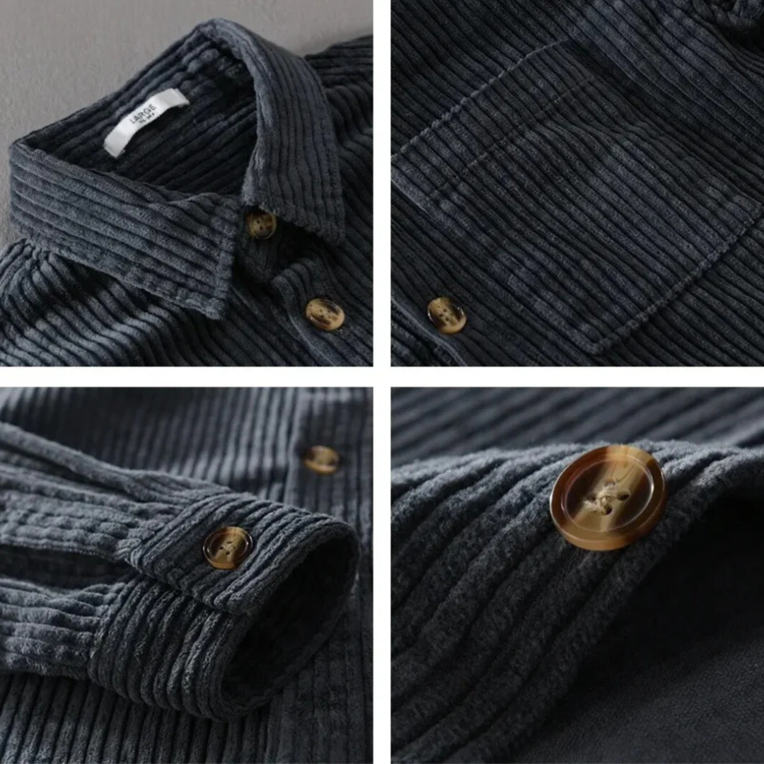 Simon™ -  Casual Corduroy Long Sleeve Shirt