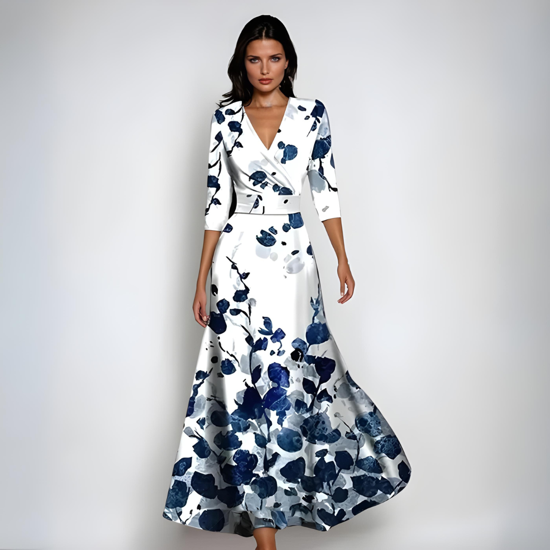 Georgina™ - Maxi Wrap Dress with Flowers