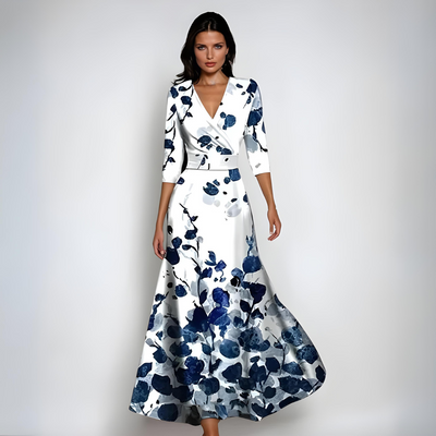 Georgina™ - Maxi Wrap Dress with Flowers