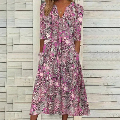Francesca™  - Elegant Floral Maxi Dress