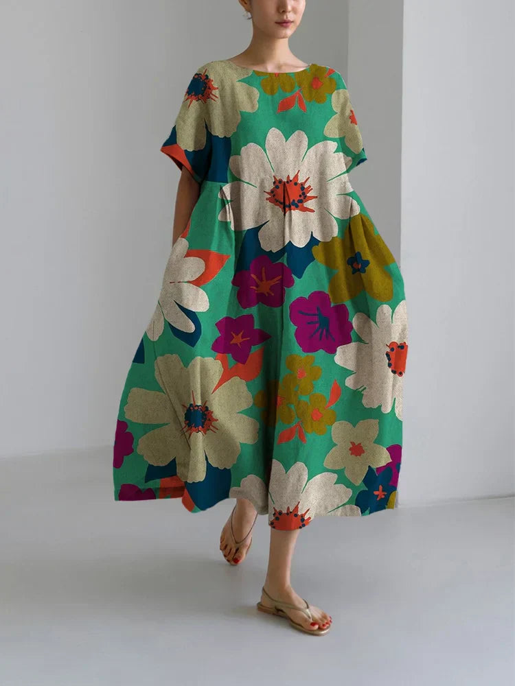 Aisha™ - Stylish Midi Floral Dress