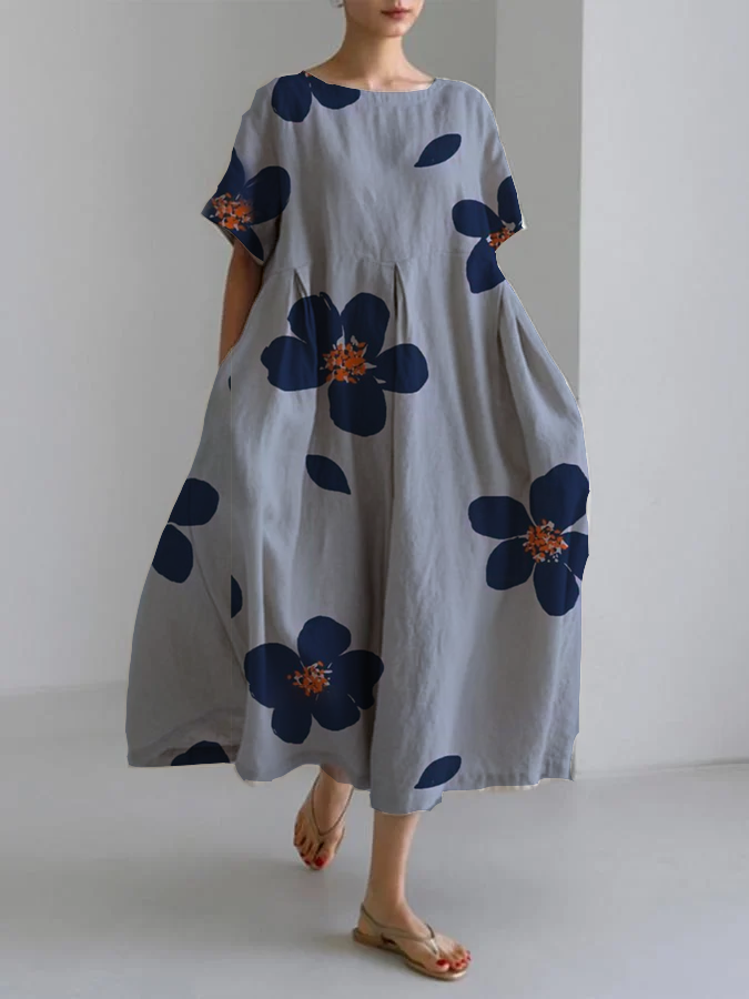 Lillia™ - Elegant Long Floral Dress with Relaxed Fit