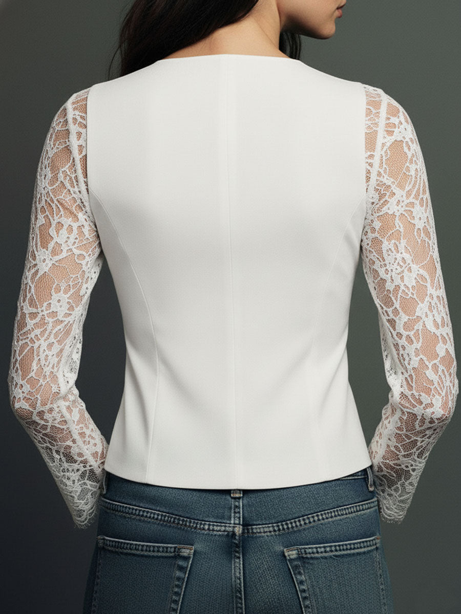 Claudia · Black Lace Blazer