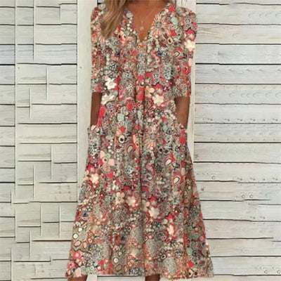 Francesca™  - Elegant Floral Maxi Dress