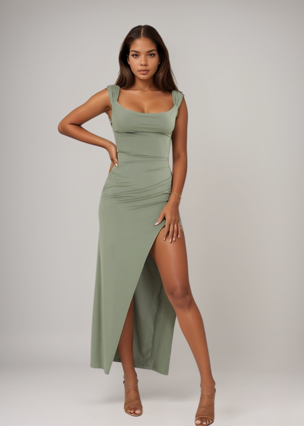 Elise™ - Form-Fitting Slit Dress