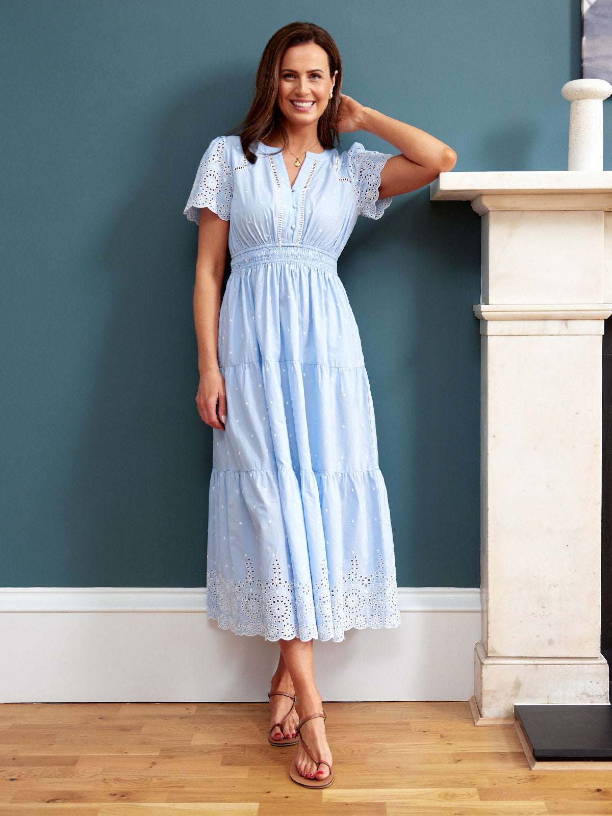 Maya | Blue Cotton Summer Dress